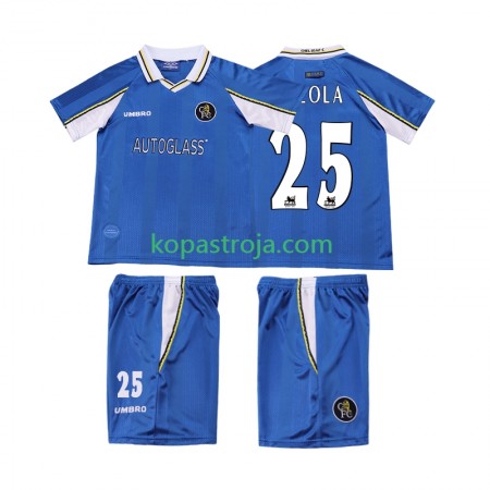 Billiga Fotbollströjor Chelsea ZOLA 25 1999 Retro Barn Hemma tröja 1997 Kortärmad
